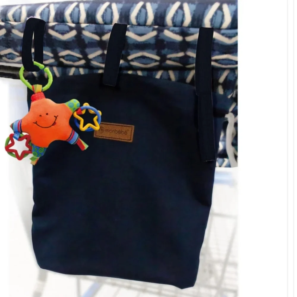 2-In-1 Navy Blue Padded Shopping Cart and‎ Highchair Cover Pouch for Kids Babies